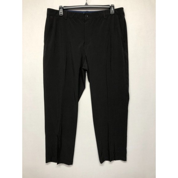 Izod Men Chino Golf Pants Size 40x30 Black Polyester Blend B246 -20 - Picture 1 of 16